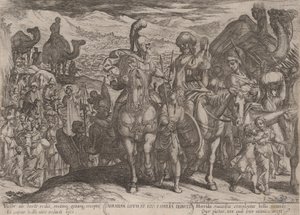 Platta 3: Abraham tar Lot och hans familj till sitt eget land, från 