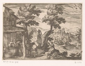 September: Att göra vin (Vågen) september (titel på objekt) De tolv månaderna (del 2) (serietitel) av Antonio Tempesta