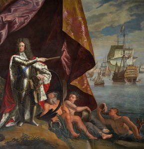 George, Prince of Denmark, som Lord High Amiral of England, detalj från The Queen