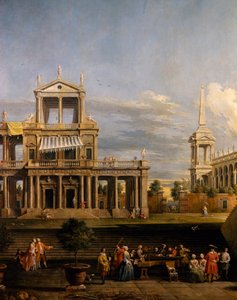 Concert at the Villa, av Antonio Visentini (1688-1782), piano och violin, olja på duk, 207x320, Italien