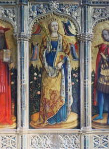 Polyptyk av Saint Sabina, detalj, av Antonio Vivarini känd som Antonio da Murano, San Zaccaria-kyrkan, Venedig, Veneto, Italien, 2:a århundradet