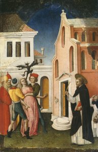 Sankt Peters martyr exorcierar en kvinna besatt av en djävul, 1440-1450