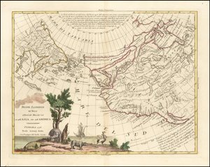 1776 års karta - Nya upptäckter av ryssarna norr om Söderhavet i både Asien och Amerika av Antonio Zatta