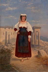 Italiensk kvinna, ca. 1890-1899. av Antonio Zeno Shindler