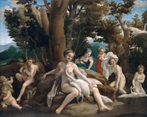 Leda och svanen av Antonio da Correggio