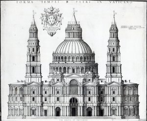 Plan för Peterskyrkan, Rom, 1539 av Antonio da Sangallo