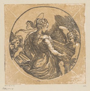 Sankta Cecilia musikern av Antonio da Trento (possibly)