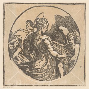 Sankta Cecilia musikern av Antonio da Trento (possibly)