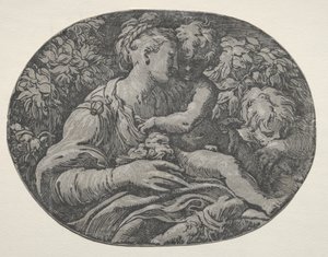 Jungfru och barn med St. John av Antonio da Trento