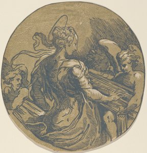Heliga Cecilia av Antonio da Trento after Parmigianino