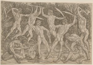 Battle of the Naken av Antonio Pollaiuolo