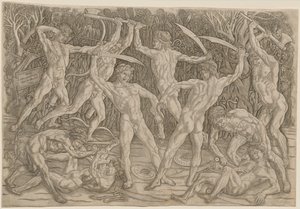 Battle of the Nudes, 1470-80-talen. av Antonio Pollaiuolo