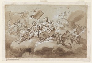 Jungfrun och barnet omgiven av heliga av Antonio di Dominici