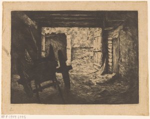 Gårdsbod med vagn