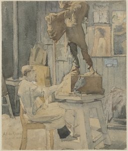 Jan Toorop i en skulptörsateljé