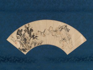 Förbereder te vid en bergsklyfta, 1825. av Aoki Mokubei