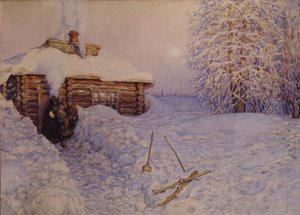 Banya på vintern, 1919 av Apollinari Mikhailovich Vasnetsov