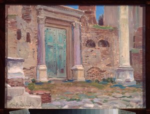 Le temple de Janus a Rome (Italien) (Janus tempel i Rom) - Verk av Appolinari Mikhaylovich Vasnetsov (1856-1933), olja på kartong, rysk konst 1800-talet - N Yaroshenko Art Museum, Kislovodsk (Ryssland) av Apollinari Mikhailovich Vasnetsov