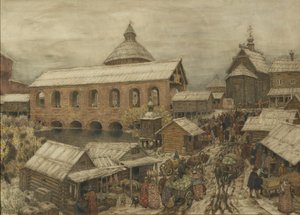 Gamla Moskva. Okhotny Ryad Hunting Row, 1900-1910-tal
