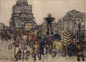 Fontänen på Sukharevskaya-torget på 1800-talet, 1921 av Apollinari Mikhailovich Vasnetsov