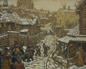 Björntränare. Gamla Moskva, 1911 av Apollinari Mikhailovich Vasnetsov