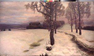 A Breath of Spring - Målning av Appolinari Mikhaylovich Vasnetsov (1856-1933), olja på duk av Apollinari Mikhailovich Vasnetsov
