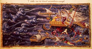 Virgilian manuskript med passage från Aeneid, av Apollonio di Giovanni (1415 eller 1417-1465)