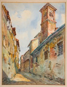 Paul-kyrkan i Modena (akvarell på papper)