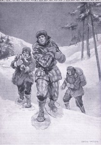Genom spårlöst avfall till Labrador (Donald Smith), illustration från Cassells Romance of Famous Lives, ca 1940