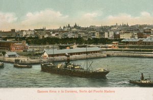 Darsena hamnar, Puerto Madero, Buenos Aires, Argentina (färgat foto)
