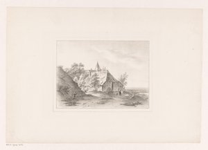 Bykant med kvinna som bleker tvätten av Arie Ketting de Koningh (attributed to)
