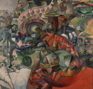 Allegori om det fosterländska kriget 1812, 1912 av Aristarkh Vasilievic Lentulov