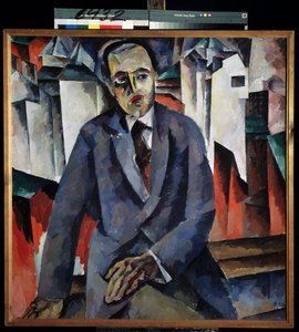 Porträtt av regissören Alexander Tairov (1885-1950) (Porträtt av regissören A. Tairov). Målning av Aristarkh Vasilyevich Lentulov (Lentulov) (1882-1943), olja på duk. Rysk konst, avantgardistisk 1900-tal. Ryska statens museum, Sankt Petersburg. av Aristarkh Vasilievic Lentulov