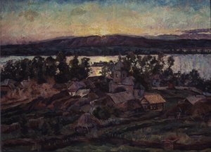 Solnedgång, 1928 av Aristarkh Vasilievic Lentulov