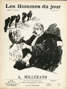 Omslag till "" Les Hommes du jour "", nummer 36, Satirical in B & W av Aristide Delannoy