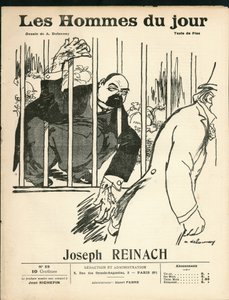 Omslag till "" The Men of the Day"", cirka 1905 - Illustration av Aristide Delannoy (1874-1911): Antisemitism, Silver - Reinach Joseph (1856-1921), Monkey av Aristide Delannoy