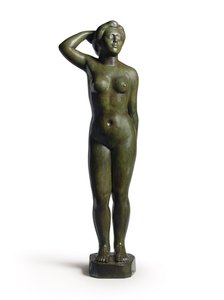 Stående Badare Utan Draperi; Badare stående utan draperi av Aristide Maillol