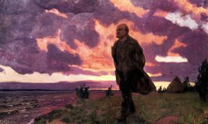 "Lenin och Razliv", målning av Arkady Alexandrovich Rylov