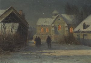 Midnattsmässa, julnatt i Bertincourt, Champagne av Armand Guery