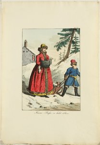 Ryska vinterkläder från Moeurs et Costumes des Russes, 1817 av Armand Gustave Haubigant