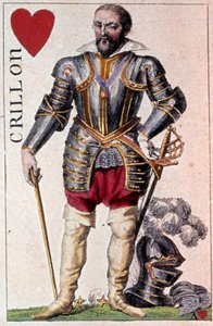 Representation av Louis de Balbes de Berton, riddare med smeknamnet Brave Crillon. Detalj av ett spelkort gjord av Gustave Houbigant (1789-1862) 1800-talets Paris B.N.