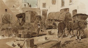 Royal Dutch Mail-vagn, cabriolet, vinvagn och kolvagn, 1800-tal av Armand Jean Heins