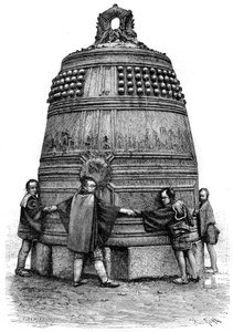 En klocka från Shiba-kvarteret, Tokyo, Japan, 1895.