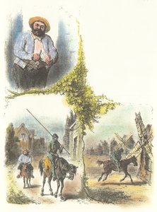 Illustration av Armand-Louis-Henri Telory för barnens anpassning av Don Quichot av Armand Louis Henri Telory