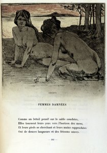 Illustration av Armand Rassenfosse (1862 - 1934) till dikten "Fördömda kvinnor" i "Les fleurs du mal" av Charles Baudelaire (1821-1867) 1899