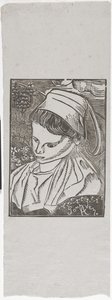 Bretonne de Pont-Aven (bretonsk kvinna från Pont-Aven) c.1896 (träblocktryck) av Armand Séguin