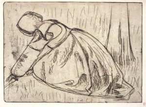 La Glaneuse (Gleaner) (etsning) av Armand Séguin