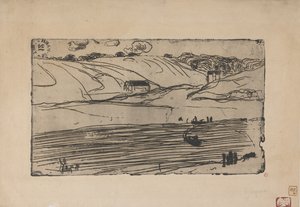 La Peche (Fiske) 1893 (etsning och roulette) av Armand Séguin