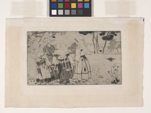 La Ronde De Pont-Aven (Dansen vid Pont-Aven) (etsning, akvatint och torrnål) av Armand Séguin