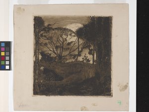 Le Soir (kväll) eller La Glaneuse (Gleaner) (etsning, akvatint, lavis och roulette) av Armand Séguin